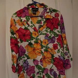 Carole Little Floral Blouse. Size 12